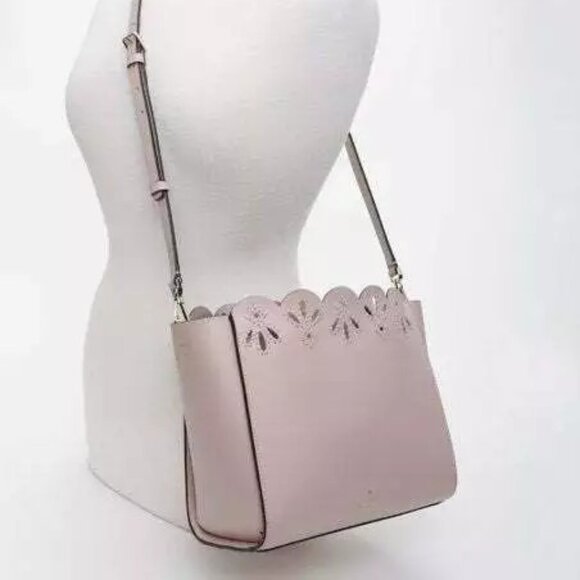 Kate Spade NY Magnolia Street Pink Eyelet Mina Crossbody Bag - Picture 2 of 15